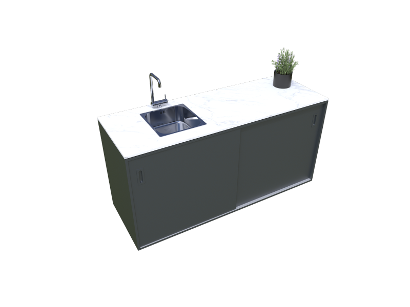 Letna kuhinja - Element s pomivalnim koritom, antracit
