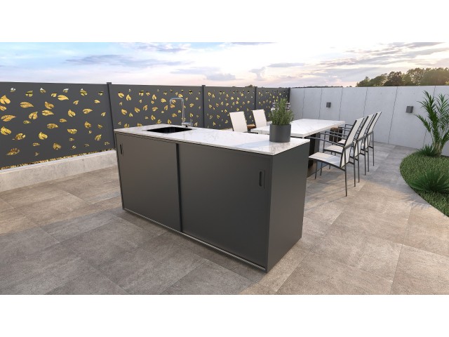 Letna kuhinja - Element s pomivalnim koritom, antracit