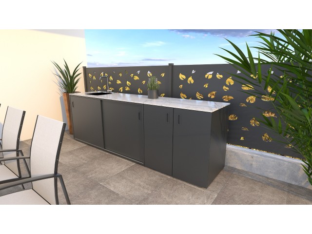 Letna kuhinja - Element s pomivalnim koritom, antracit