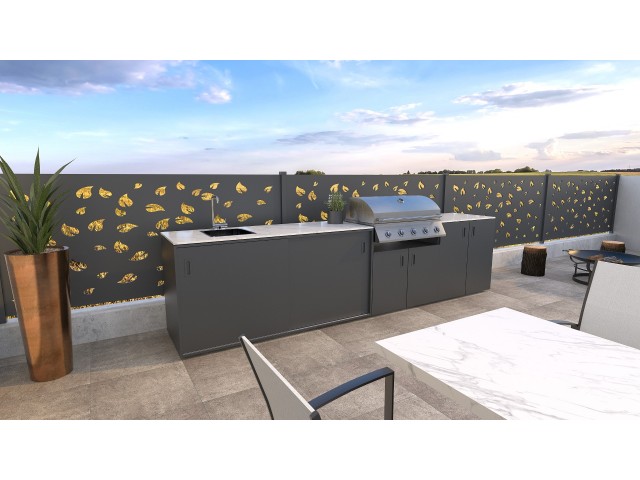 Letna kuhinja - Element s pomivalnim koritom, antracit