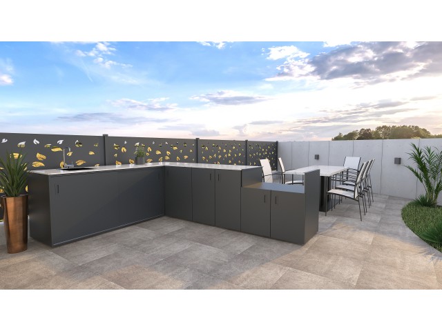 Letna kuhinja - Element s pomivalnim koritom, antracit