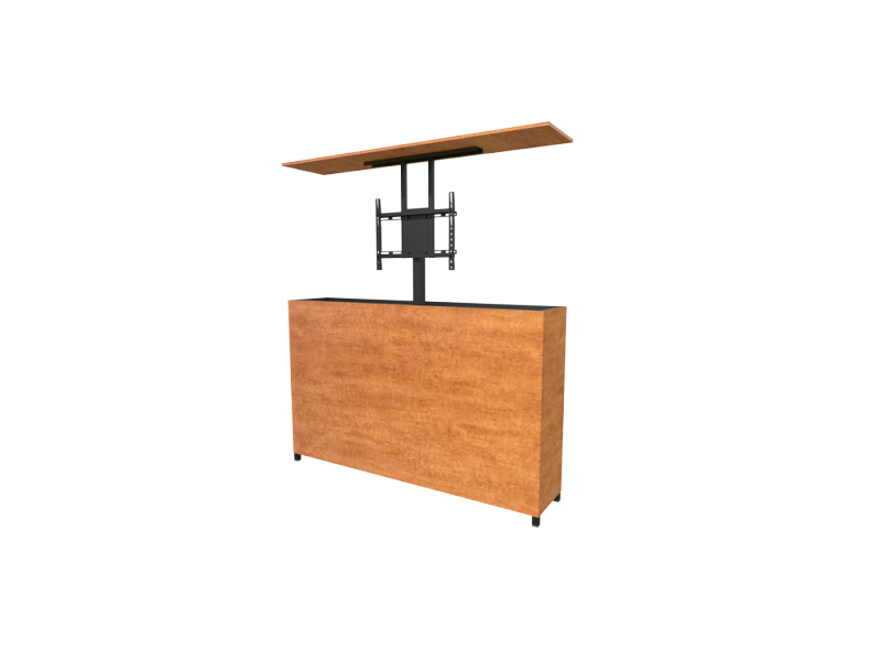 Outdoor TV lift cabinet - compact laminate in wood decor