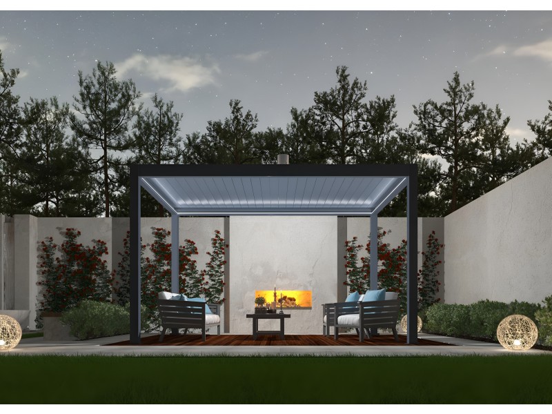 Bioclimatic pergola 4 m x 2.86 m; dark grey