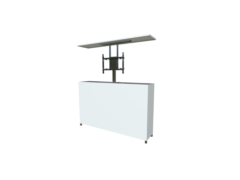 Outdoor TV lift cabinet - powder-coated aluminum in white - RAL 9003